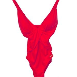 VINCE CAMUTO Cruise One Piece Swimsuit in Hot Coral. Size 6